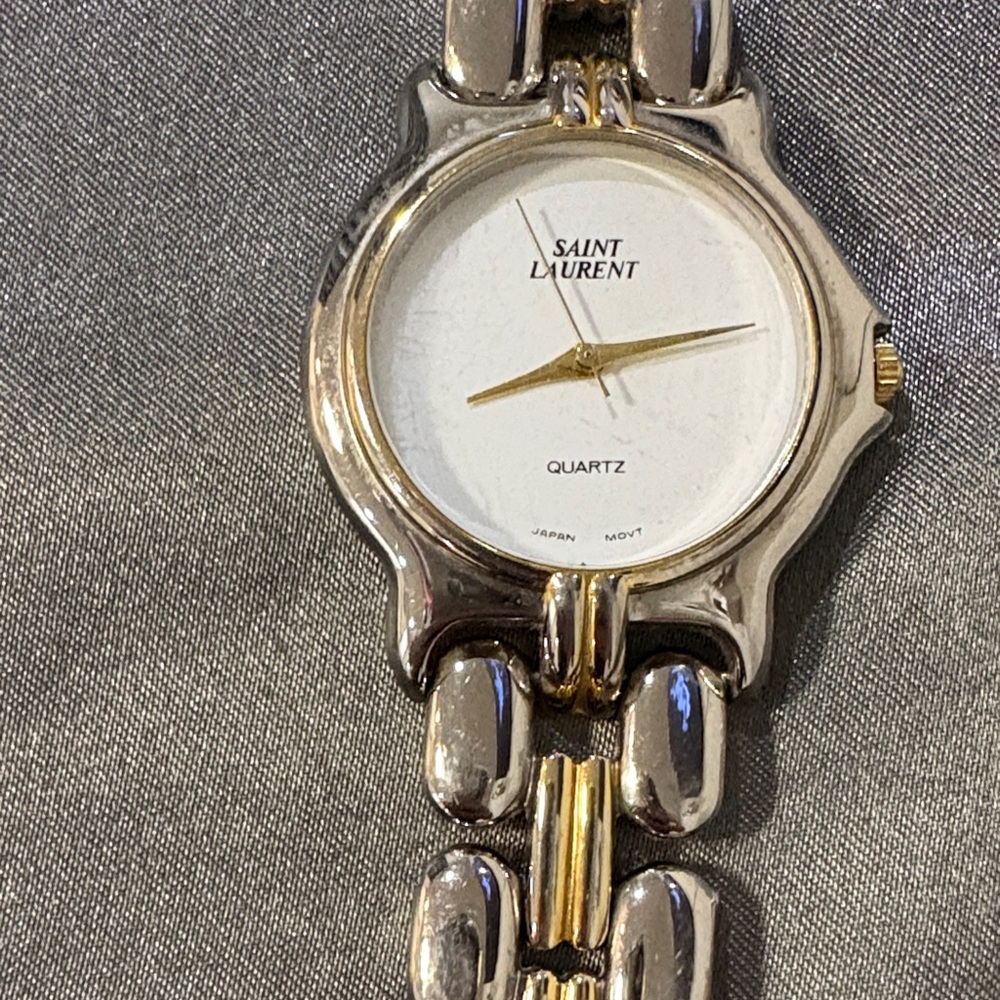 Saint Laurent Silver and Gold Watch